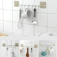 thumbnail image 3 of LEORX 6Hooks Adhesive Hook Rack Stainless Steel for Kitchen Towel Hanger, 3 of 8