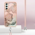 thumbnail image 3 of Case for Samsung Galaxy A25 5G, Adjustable Detachable Crossbody Strap Neck Strap Silicone Bumper Marble Painted TPU Ultra Thin Shockproof Protective Phone Case Cover for Galaxy A25 5G, Rosegold, 3 of 7