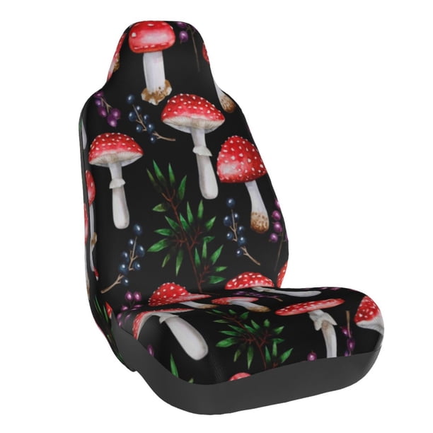 Fotbe Red Mushrooms Funda para Asiento de Auto con Estampado – Impermeable y Antisudor – Ajuste Universal, Lavable a Máquina, Antideslizante (1 Pieza)