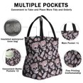 thumbnail image 3 of Skull and Butterfly Gothic Pattern Drawstring Insulated Lunch Bag for Women, Stain-Resistant Large Lunch Tote with Multi-Pockets for Work Office, 3 of 6