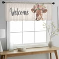 thumbnail image 2 of Spring Cow Valance Curtains for Kitchen/Living Room/Bathroom/Bedroom Window, Rod Pocket Small Topper Half Short Window Curtains Voile Sheer Scarf, Botanical Blossom Motif Country Florals 54"x18", 2 of 8