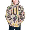thumbnail image 2 of Bingfone Watercolor Bottles And Glasses Pattern Youth Classic Hoodies Soft Hooded Pullover Sweatshirts for Girls and Boys, 2 of 6