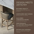 thumbnail image 7 of Maven Lane Hugo Bar Stool, Reclaimed Oak w/ Ronan Stone Vegan Leather, Set of 3, 7 of 7