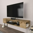 thumbnail image 3 of Decorotika Peti Floating Cabinet Wall Mounted TV Stand Media Console Shelf (Oud Oak), 3 of 11