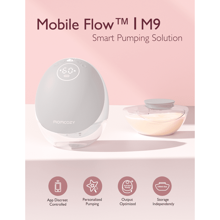 Momcozy Hands Free Breast Pump Mobile Flow | M9, App Control