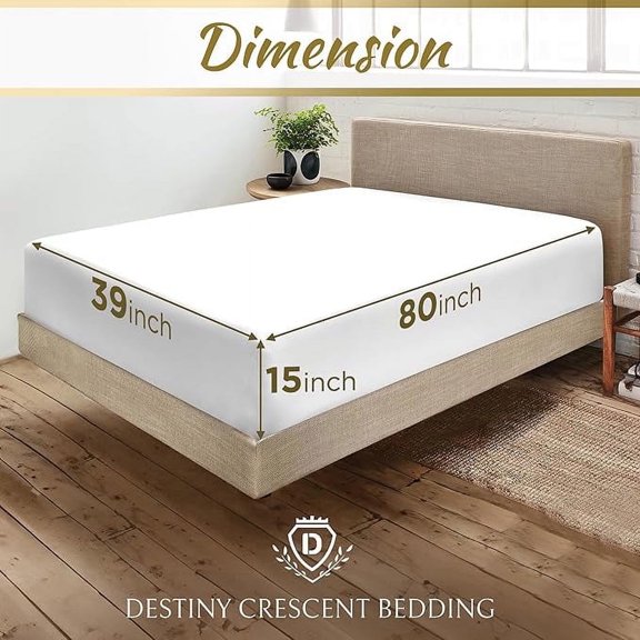 Crescent Bedding White Cotton, Jersey, Knit Deep Pocket Fitted Sheets, Twin-XL, Adjustable, Deep Pocket(2 Pieces )