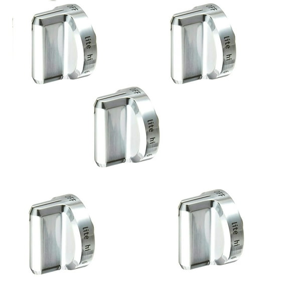 Burner Knob ( Plastic ) Compatible with Frigidaire Range 5304502763 ( 5 PCs )