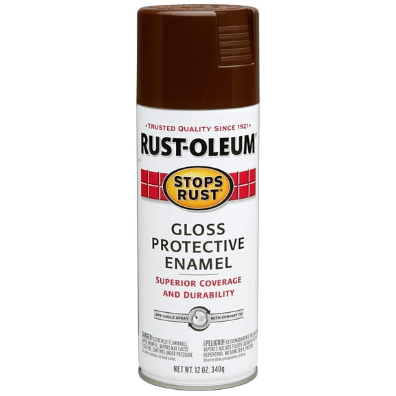Rust-Oleum 12 Oz Leather Brown Gloss Protective Enamel [Set of 6]  Residential Use, Standard Application