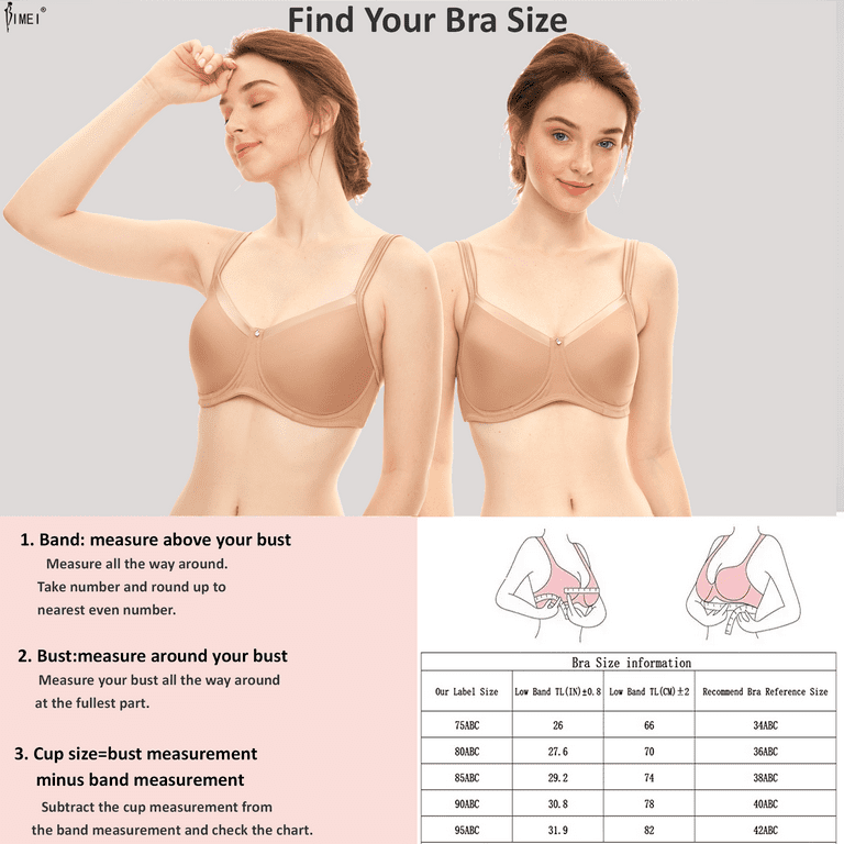 BIMEI Women's Mastectomy Bra Mould Cup Wire Free Pocketed T-Shirt Everyday  Bra for Silicone Breast Prosthesis 8118,Nude,34A