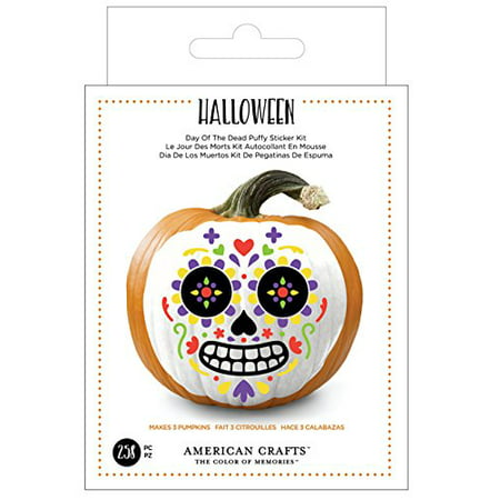 American Crafts 376623 Day of The Dead Halloween Sticker Kit Day of The Dead Foam 258Piece