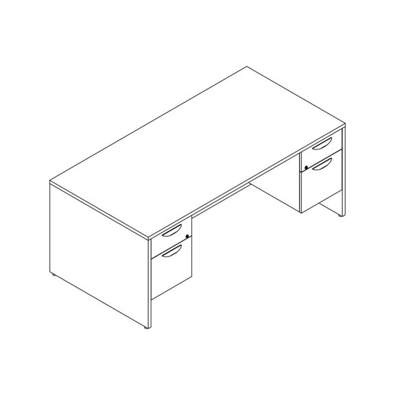 Lorell LLRPD3672DPGE Prominence 2.0 Gray Elm Laminate Desk Unit