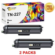 Toner Bank Compatible Toner Cartridge for Brother TN-227BK TN227 MFC-L3770cdw MFC-L3750cdw MFC-L3710cw HL-L3270cdw HL-L3210cw HL-L3290cdw HL-L3230cdw Printer (Black, 2-Pack)