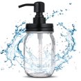 thumbnail image 1 of Dispensador de jabón Mason Jar de 480 ml Dispensador de jabón de vidrio transparente con bomba de acero inoxidable Dispensador de jabón líquido para baño, ideal para lociones, jabones líquidos Zhivalor MZQ-1015, 1 of 7