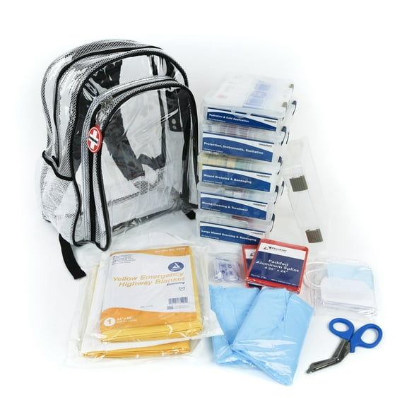 MobileAid® Clear-View™ 50-Person Modular Trauma First Aid Backpack Kit