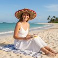 thumbnail image 7 of Hsqqdc Adult Woven Straw Sombrero, Wide Brim Mexican Hat for Outdoor Events, 7 of 7
