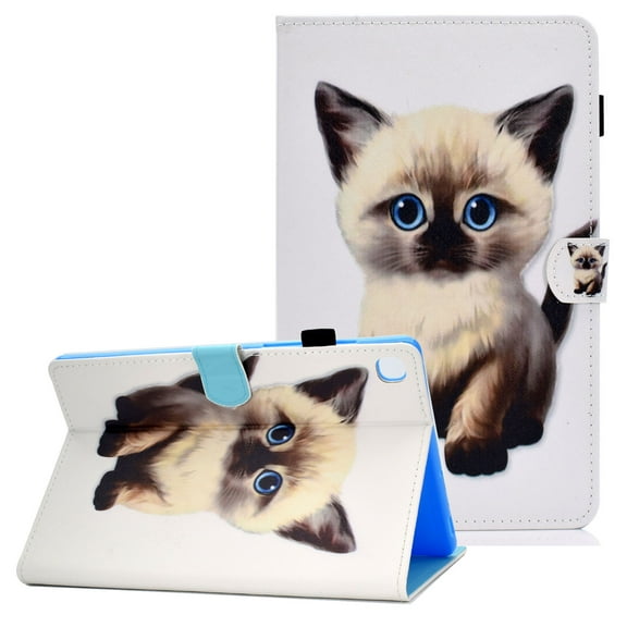 Allytech Galaxy Tab A7 10.4" Case T500 T505, Premium PU Leather Folio Flip Cover Stand Cards Slots Pencil Holder Wallet Case for Samsung Galaxy Tab A7 10.4" 2020 SM-T500 T505 T507,Cat
