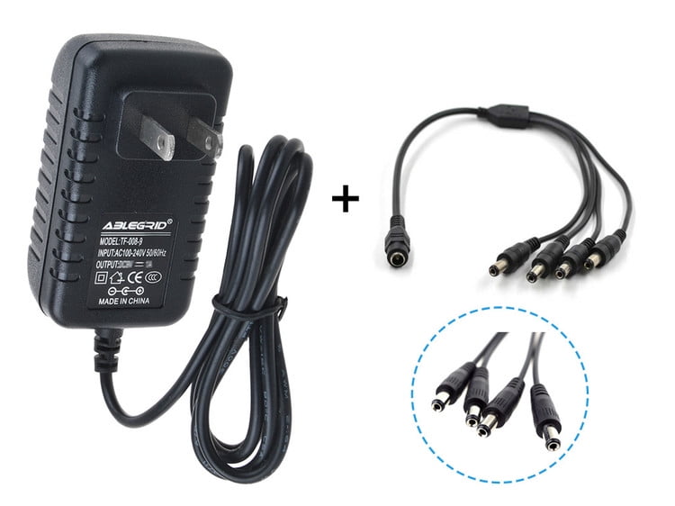 12V 2A AC Adapter Charger 4 Splitter Power Cord For ZMODO PS-115 SWANN Q-SEE 