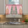 thumbnail image 2 of Yayeee Kitchen Curtains Tier Pair Light Filtering 27"x36" Rod Pocket Short Cafe Window Panel, Brown Gingerbread House, 2 of 7