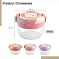 thumbnail image 4 of 3 Pcs Salad Lunch Container Set, 44 Oz Plastic Bento Meal Box with 3 Compartments, Leakproof Dressing Container & Fork Included, Ideal for Meal Prep, Fruits & Snacks, 4 of 5
