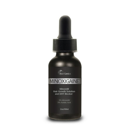 Minoxigaine by Hairgenics - Topical 5% Rogaine Hair Loss Serum with included DHT (Best Topical Dht Blocker)