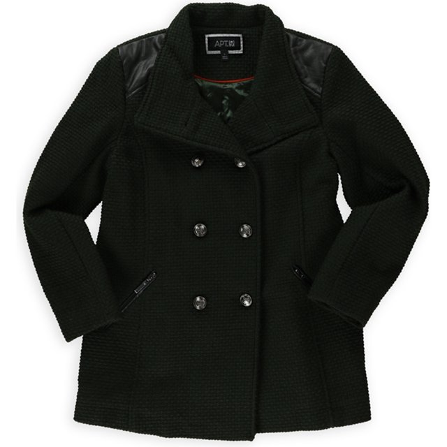Apto. 9 Chaqueta militar con doble botonadura Boucle' para mujer, verde, grande