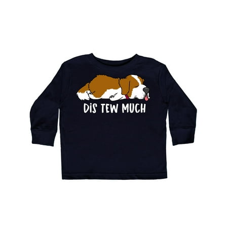 

Inktastic Napping Dis Tew Much St. Bernard Gift Toddler Boy or Toddler Girl Long Sleeve T-Shirt