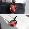 thumbnail image 7 of 2Pcs Leather Round Peony Cruise Luggage Tag with Privacy Cover and Name ID Tag - Suitable for Travel Handbags Backpacks School Bags Luggage Tags, 7 of 7