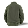 thumbnail image 4 of BiZtdJrK Outdoor Jackets for Men Lapel Collar Long Sleeve Full Zipper Jacket Big and Tall Lightweight Hiking Outerwear with Pocket Army Green XL, 4 of 10