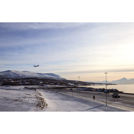 Canvas Print Iceland Landscape Snow The Scenery Plane Road Stretched Canvas 10 x (Best Scenery X Plane 10)