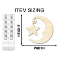 thumbnail image 2 of Unfinished Wood Moon and Star Silhouette Shape - Craft - up to 46" 14" / 1/2", 2 of 5