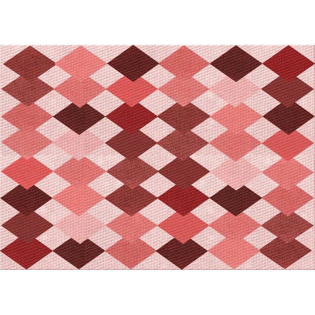 Ahgly Company Tapis d'Intérieur Rectangulaire Transitionnel Pastel Rose Lavable à la Machine, 2 Pieds x 4 Pieds