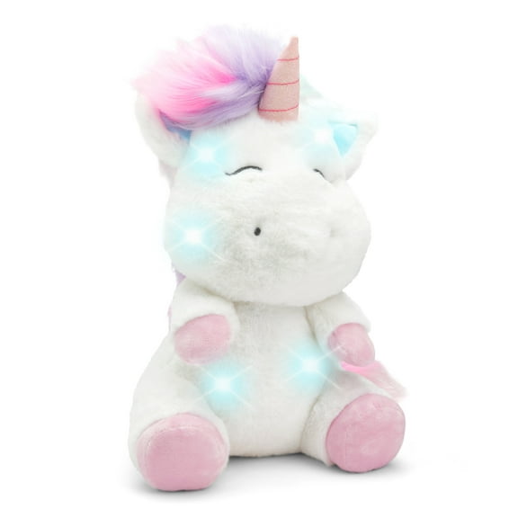 Hugs and Cuddles Glow Brights 12" Unicorn Plush with LED Lights and Sound Effects