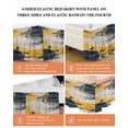 thumbnail image 5 of Street Art Bed Skirt King Size 16" Drop Watercolor Yellow Gray Decoration Ruffled Wrap Around Bed Skirts Adjustable Elastic Bedskirt Dust Ruffle for King Size Bed, 5 of 7