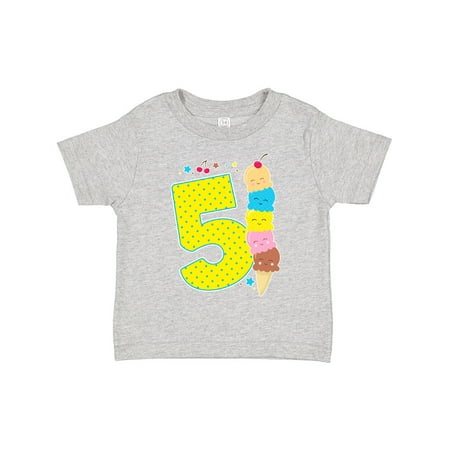 

Inktastic Ice Cream Fifth Birthday Blue Gift Toddler Boy or Toddler Girl T-Shirt