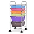thumbnail image 2 of Costway Carrito con Ruedas Baño Carro Auxiliar Almacenamiento con 6 Cajones Apilables Extraíbles para Cocina Oficina 34 x 43,5 x 76 cm, 2 of 9