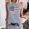 thumbnail image 2 of MESSUEN No Sleeve Tops for Women Womens 4th of July Tops Crew Neck Raglan Gradient Coconut Tree Tank Tops V Neck Button Down Shirt Womens Summer Shirts Summer Tops Women Gray S, 2 of 4