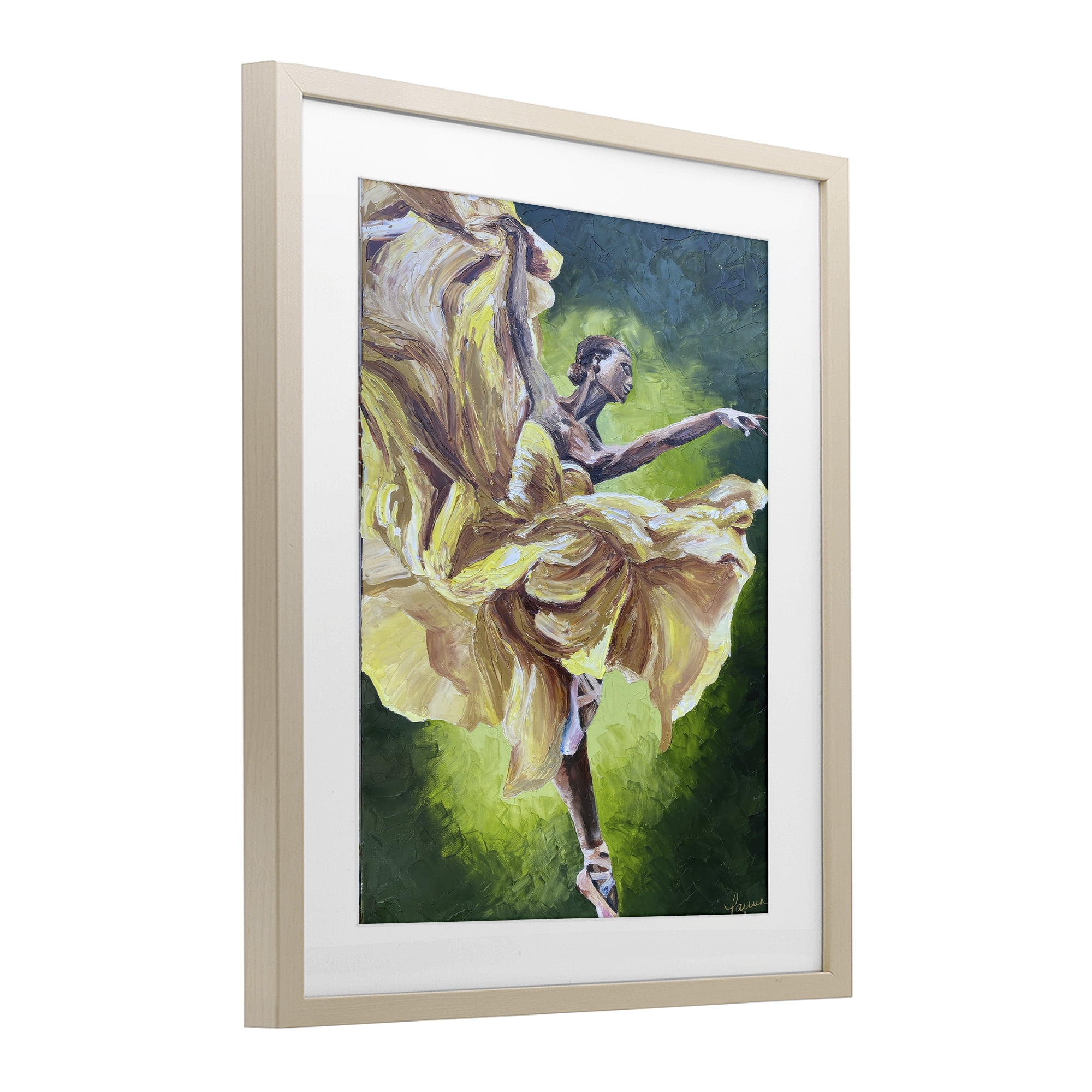 Stupell Industries Primavera Ballet Dancer Birch Framed Print Under Glass, design by Lauren Luna