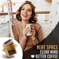thumbnail image 3 of HEXNUB &acirc;?? Compact AeroPress Organizer Stand, Bamboo Coffee Caddy for AeroPress Coffee Maker, Accessories, Filters, Cups, Includes Mats - Black, 3 of 7