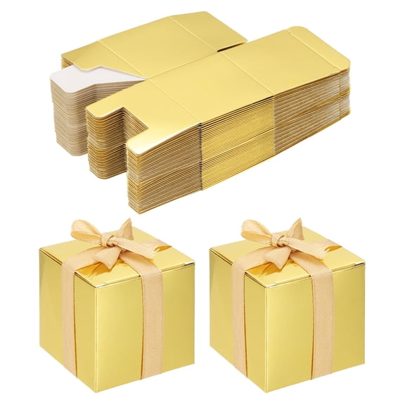 Uxcell Favor Boxes, Candy Party Butterfly Gift Boxes for Wedding Mother's Day Easter Anniversary Christmas Gold