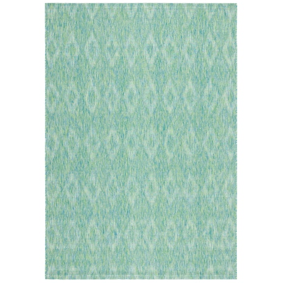 Safavieh Courtyard Teodor Geometric Indoor/Outdoor Area Rug, Green, 5'3" x 7'7"