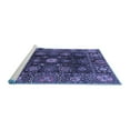 thumbnail image 2 of Ahgly Company Machine Washable Indoor Round Abstract Blue Modern Area Rugs, 3' Round, 2 of 4