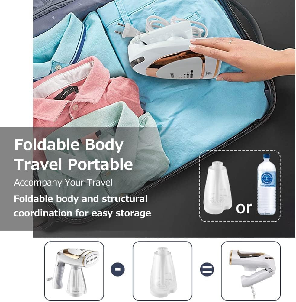 Sewnow Handheld Garment Steamer for Clothes, 1600W Fabric Steam Iron, Portable Clothing Wrinkles Remover for Home Travel, 20s Fast Heat Up, 250ML Detachable Water Tank