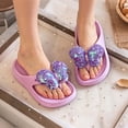 thumbnail image 5 of Rhuody Toddler slipper For Girls Summer Sparkly Bow Slides Soft Sole Non Open Toe Outdoor Flip Flop Sandals Durable Shoes Purple 4-5 Years, 5 of 7