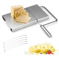 thumbnail image 1 of Cheese Slicer Stainless Steel Wire Cutter For Hard And Semi Hard Cheese Butter Sausage, 5 Wires Included, 1 of 5