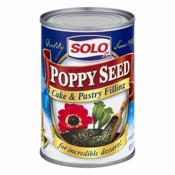 Solo Cake & Pastry Filling Poppy Seed, 12.5 oz, Pack of 2