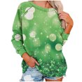 thumbnail image 3 of JURANMO Women's St. Patrick's Day Long Sleeve Shirts Casual Crewneck Pullover Sweatshirt Trendy Shamrock Graphic Tees Irish Shirts 2025 Holiday Tops Green M Today's Lightning Deals, 3 of 9