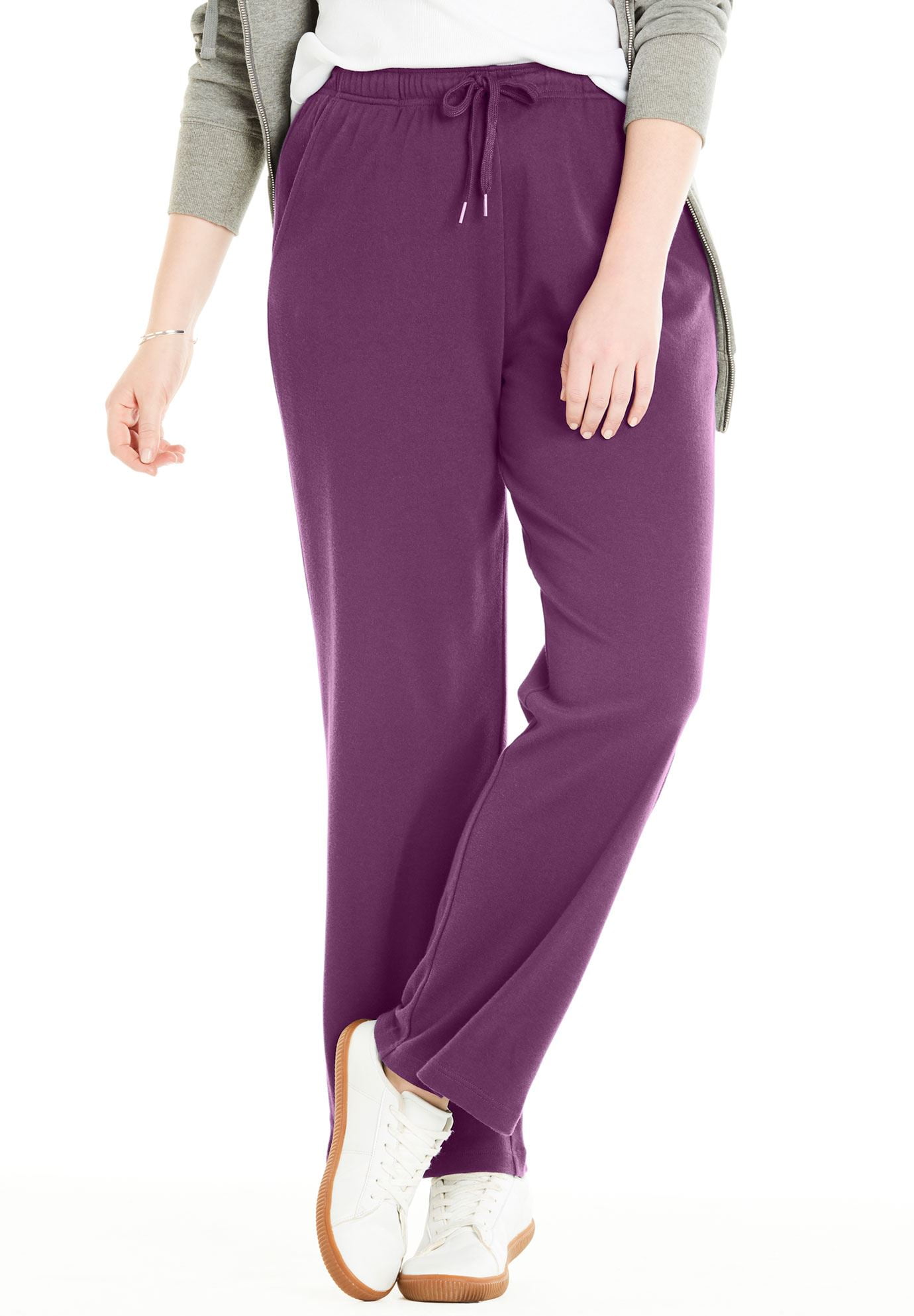 Woman Within Plus Size Petite Sport Knit Straight Leg Pant