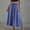 *Blue, variant on Women's Plaid Linen Blend Elastic Waist Maxi Skirt ,Vintage Casual Summer Loose Fit Skirt Black,Women's Plus L