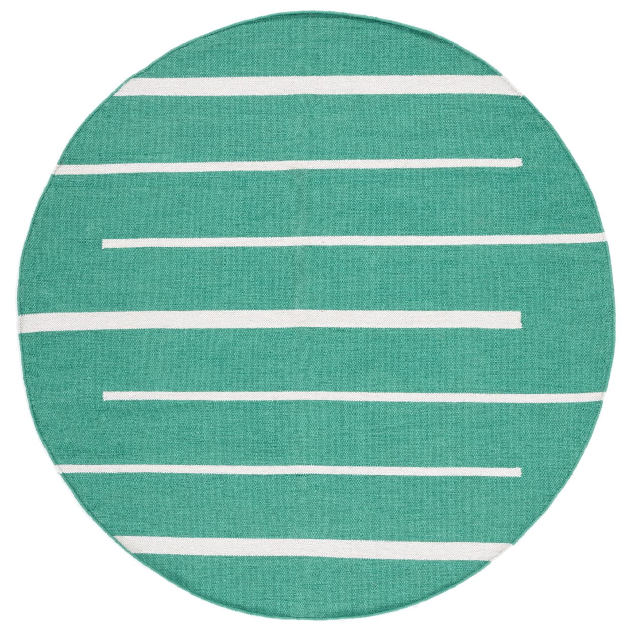 SAFAVIEH Montauk Oswald Geometric Striped Cotton Area Rug, Dark Green/Ivory, 5' x 8'