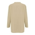 thumbnail image 6 of Fznquz Women's Sweaters Trendy Kimono Cardigan Loose Fit Beige Solid Long Sleeve Pockets Womens Tops, 6 of 6